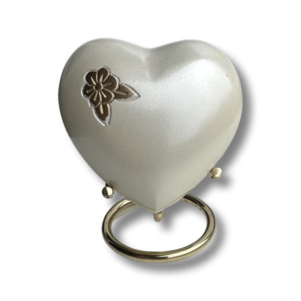 Mini urn hart parelmoer